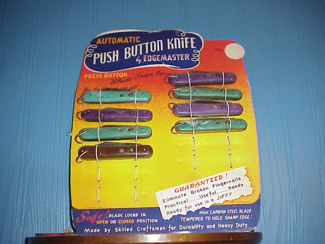 Edgemaster 1940s Automatic Knife Display Card REPRODUCTION