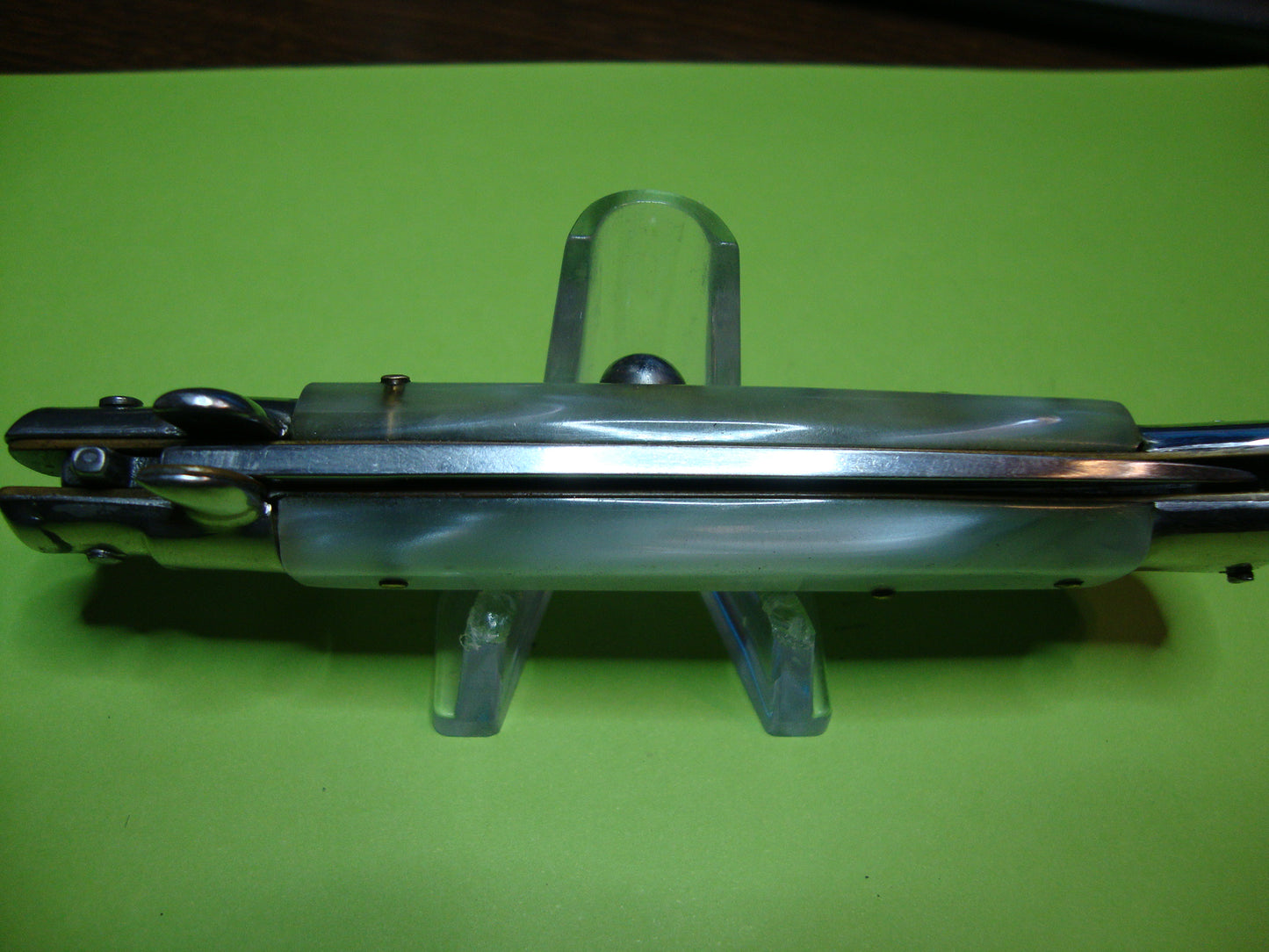VIRGINIA INOX 20cm Italian stiletto Pearlex swivel bolster automatic knife