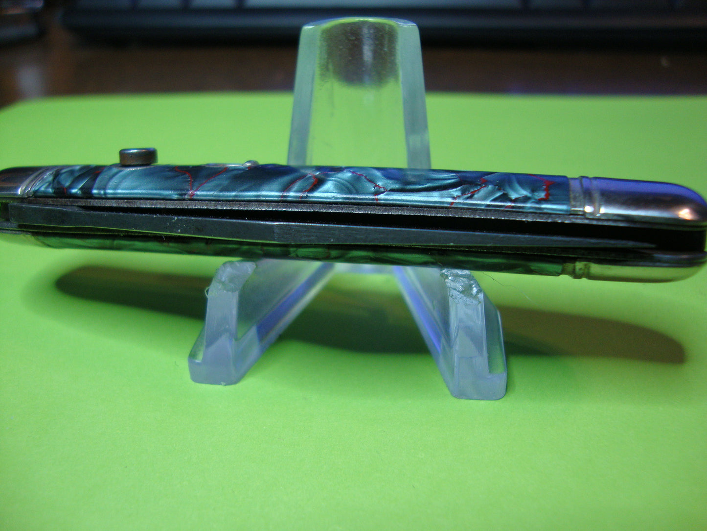 Hammer Brand Imperial Serpentine Utility Jack Blue Pearl celluloid switchblade