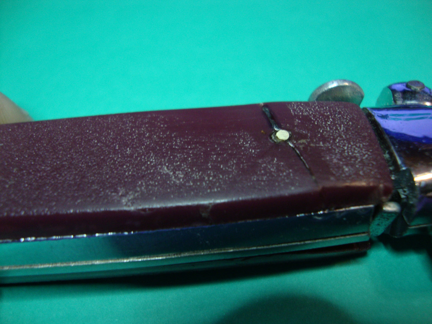 ROSTFREI 21cm Rare Italian Gravity knife vintage burgundy OTF