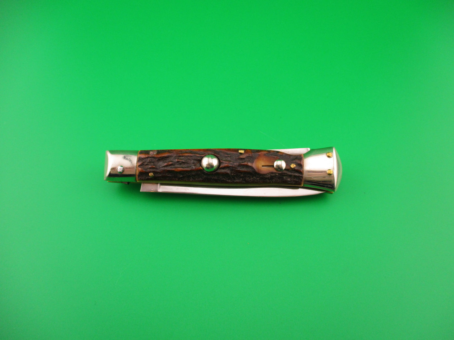 Rostfre 8 PATENT 18cm Italian Stag Lockback Rare Automatic knife NOS Belgium