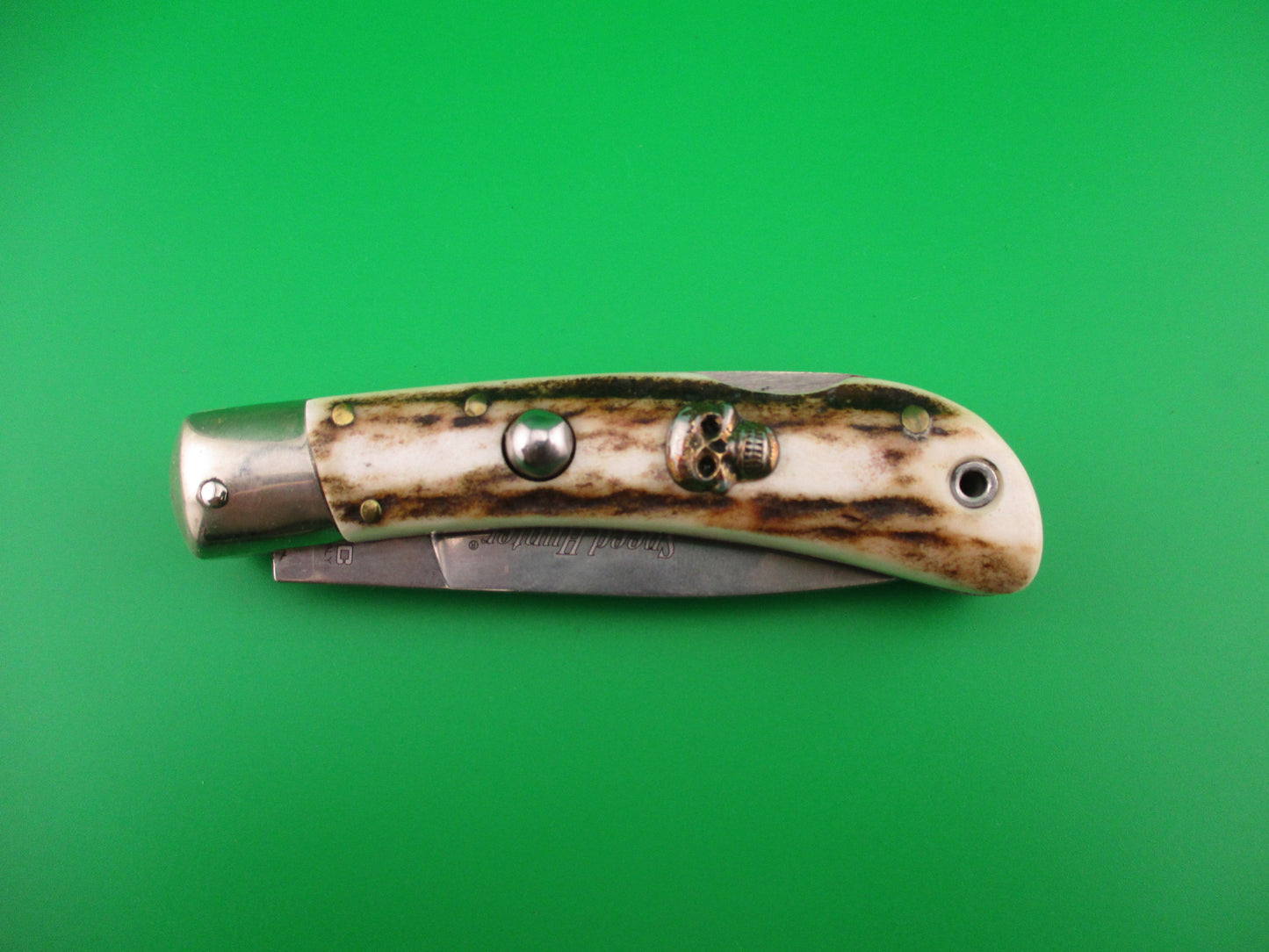 AKC ITALY Speed Hunter 18cm Italian Stag Skull automatic knife