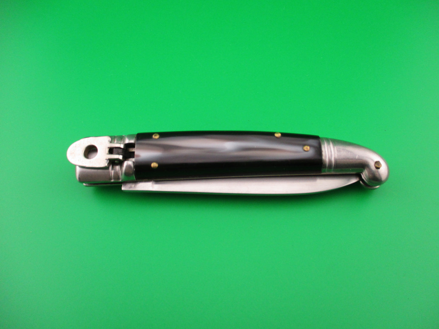 INOX 20cm Italian Birds head Lever Horn Vintage automatic knife