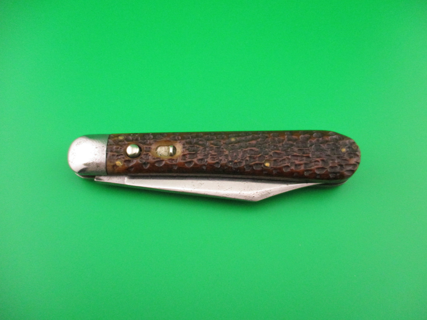 SCHRADE CUT CO Hunter Early 1543 3/4 Jigged Bone antique switchblade knife
