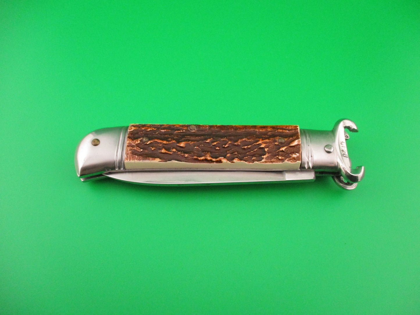ROSTFREI MERCURY INOX MANIGO 20cm Italian Shell Puller Stag Lever Johnny Cade style switchblade