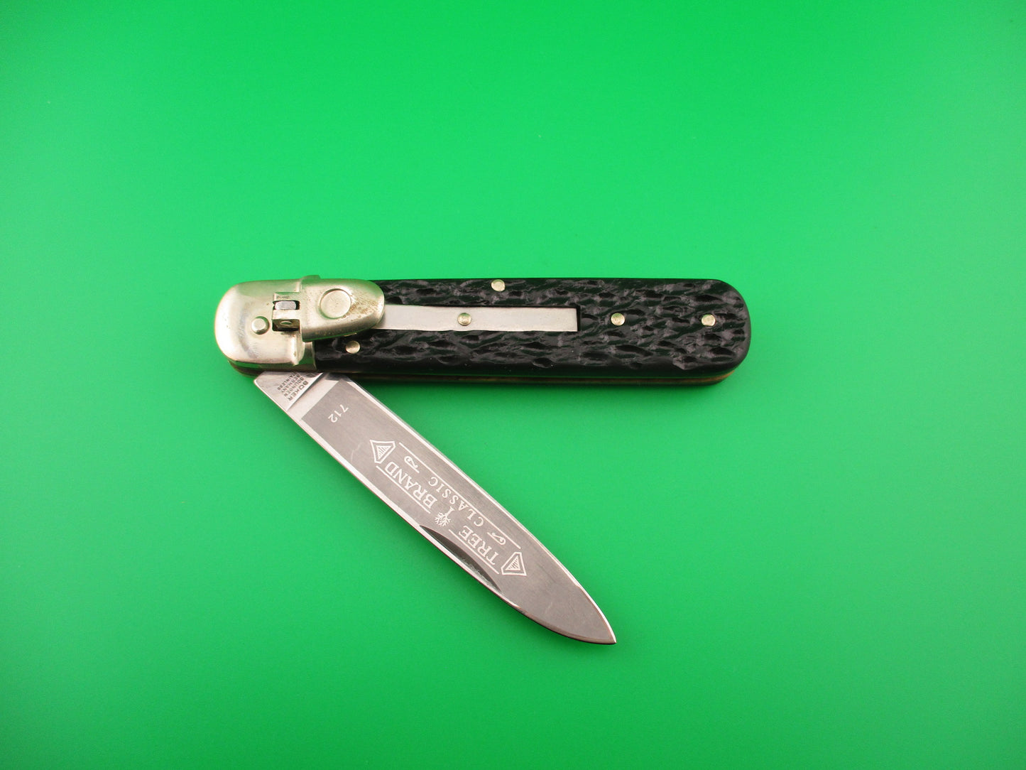 BOKER TREE BRAND CLASSIC 712 11cm German Lever automatic knife Black stag