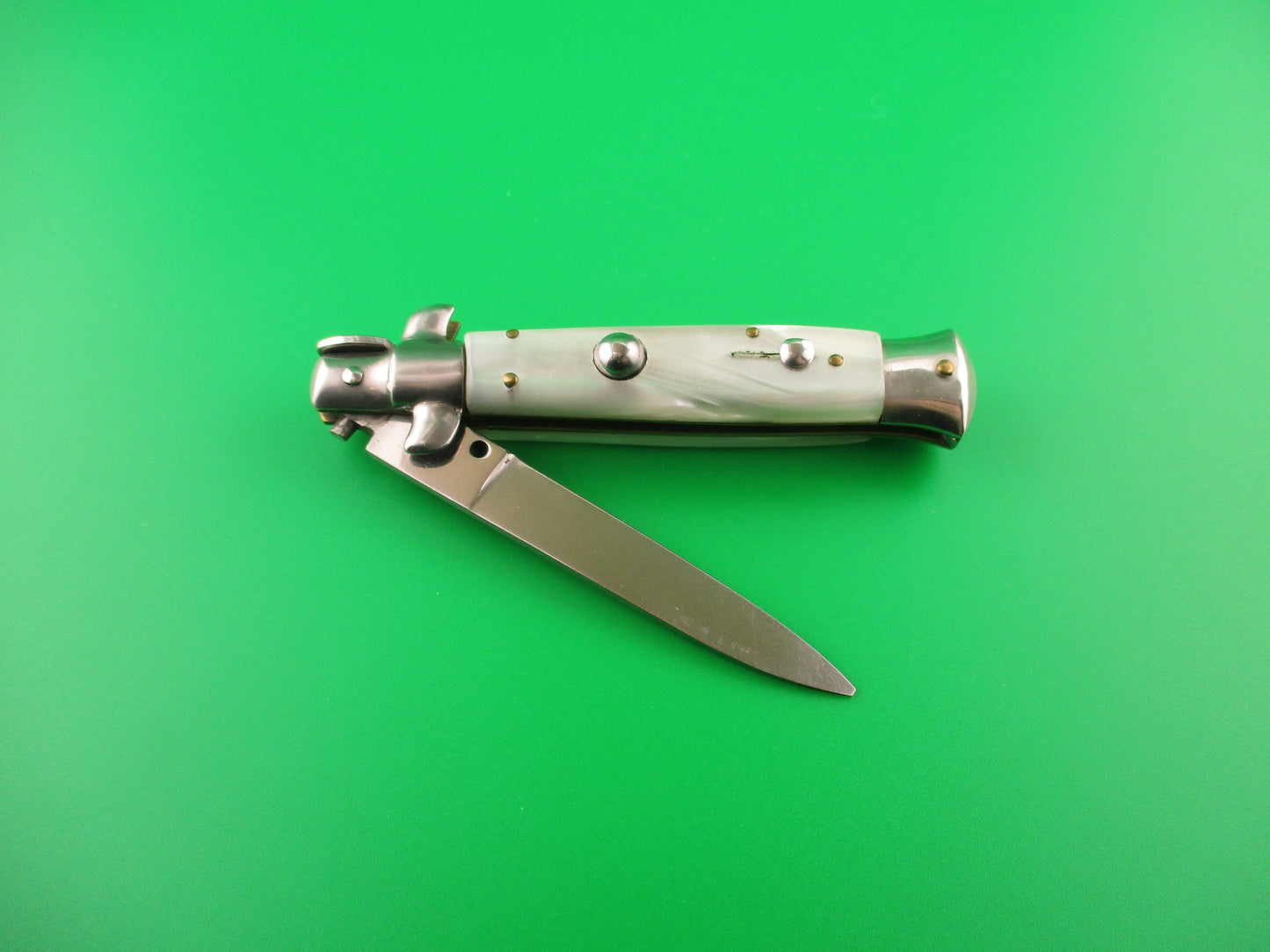 VIRGINIA INOX 18cm Italian Swivel bolster Pearlex vintage automatic knife
