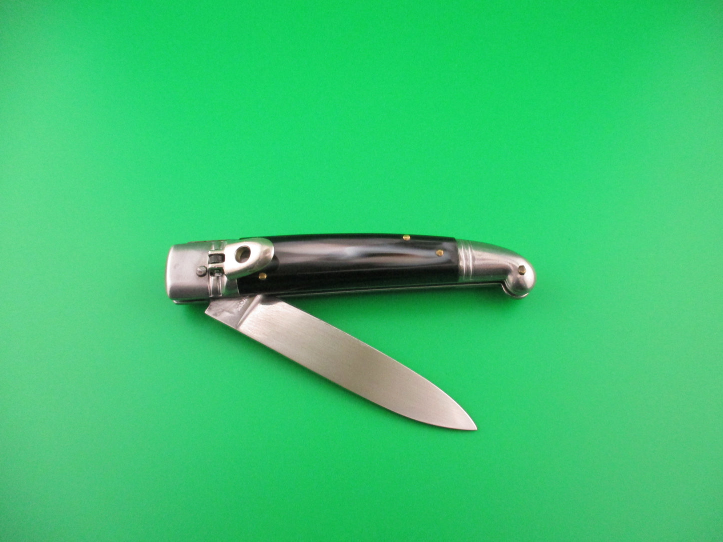 INOX 20cm Italian Birds head Lever Horn Vintage automatic knife