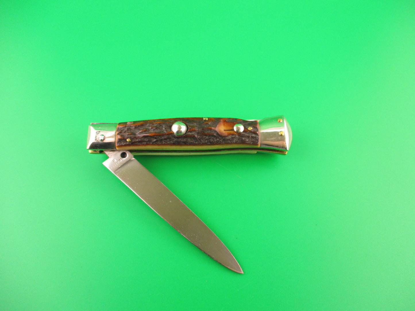 Rostfre 8 PATENT 18cm Italian Stag Lockback Rare Automatic knife NOS Belgium