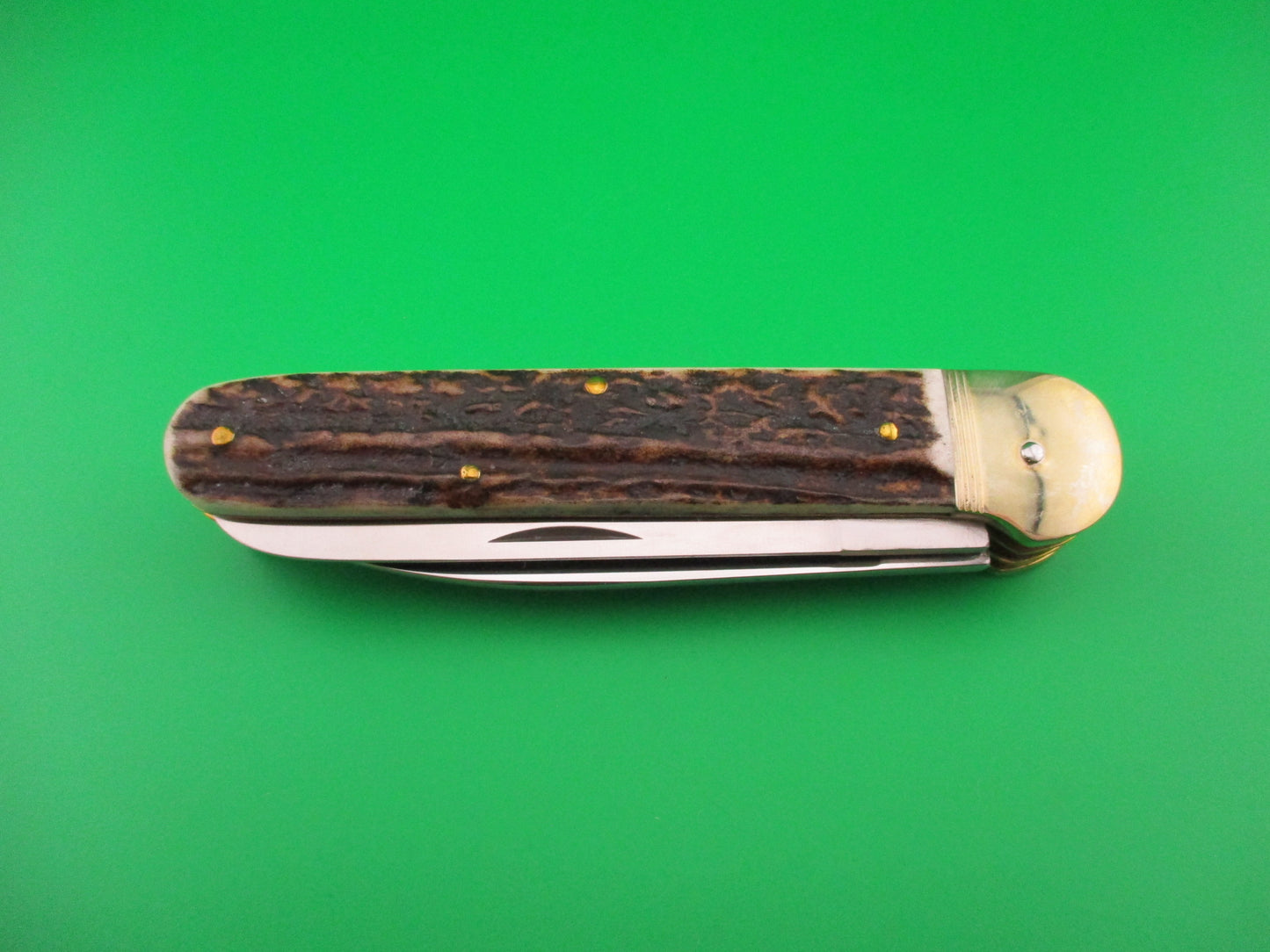 Hubertus 11cm German 3 blade Stag pen blade release automatic knife