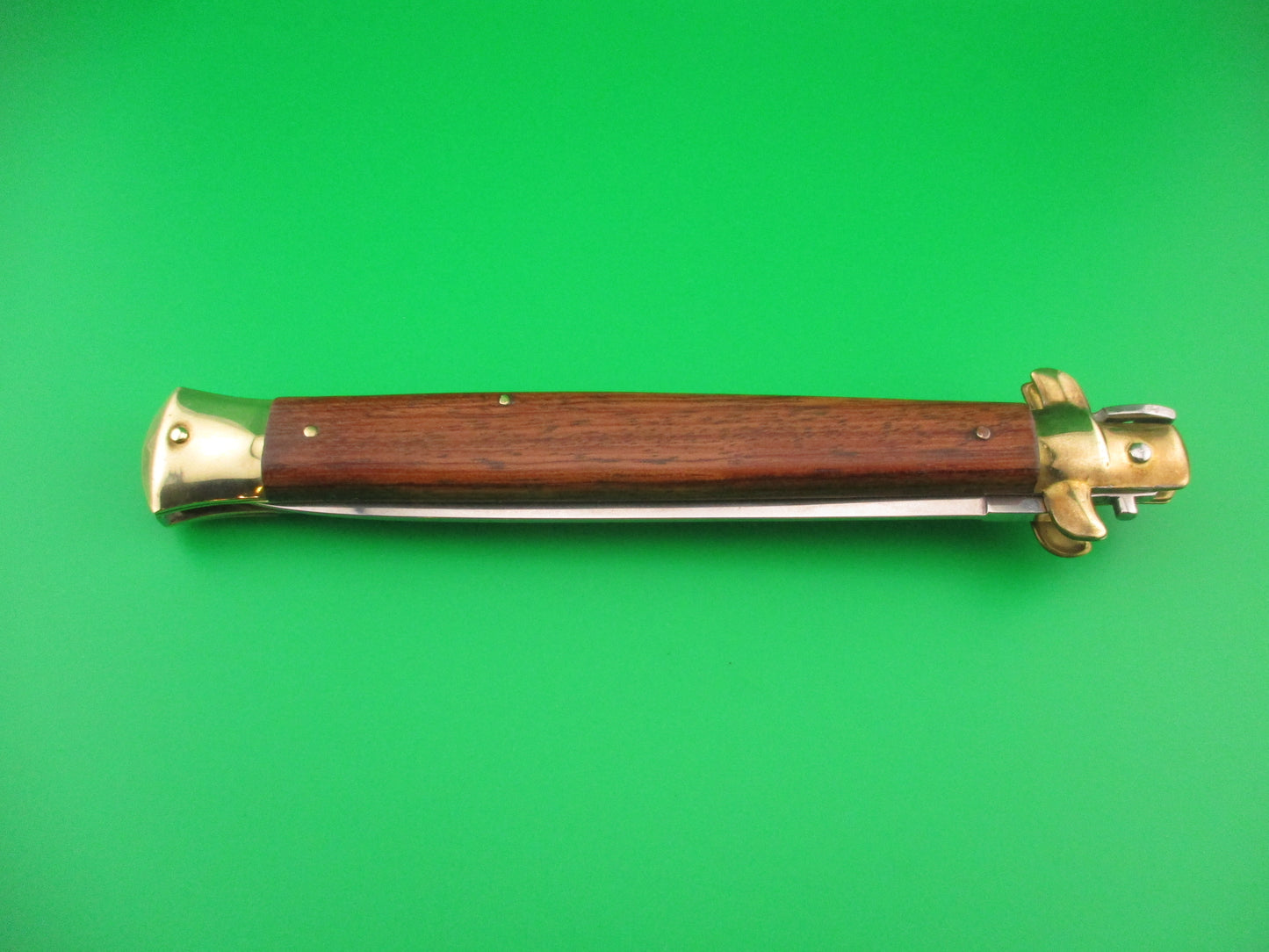 AB ITALY 33cm Italian Swivel bolster Dagger grind Wood scales vintage automatic knife