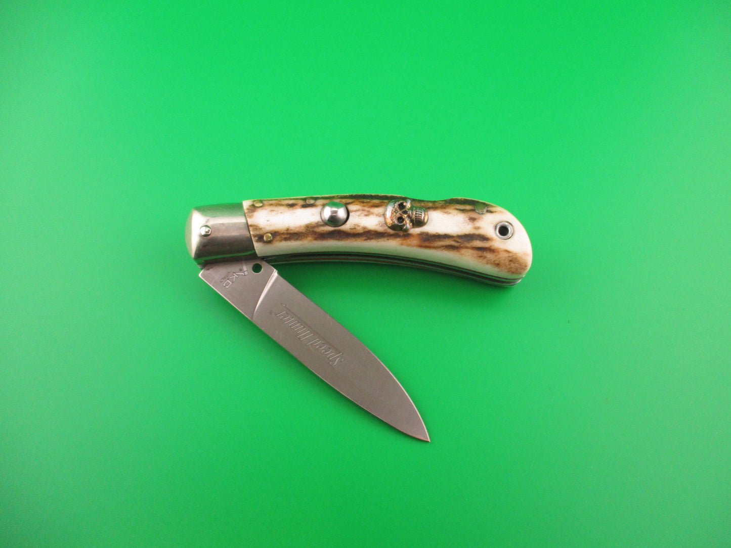 AKC ITALY Speed Hunter 18cm Italian Stag Skull automatic knife