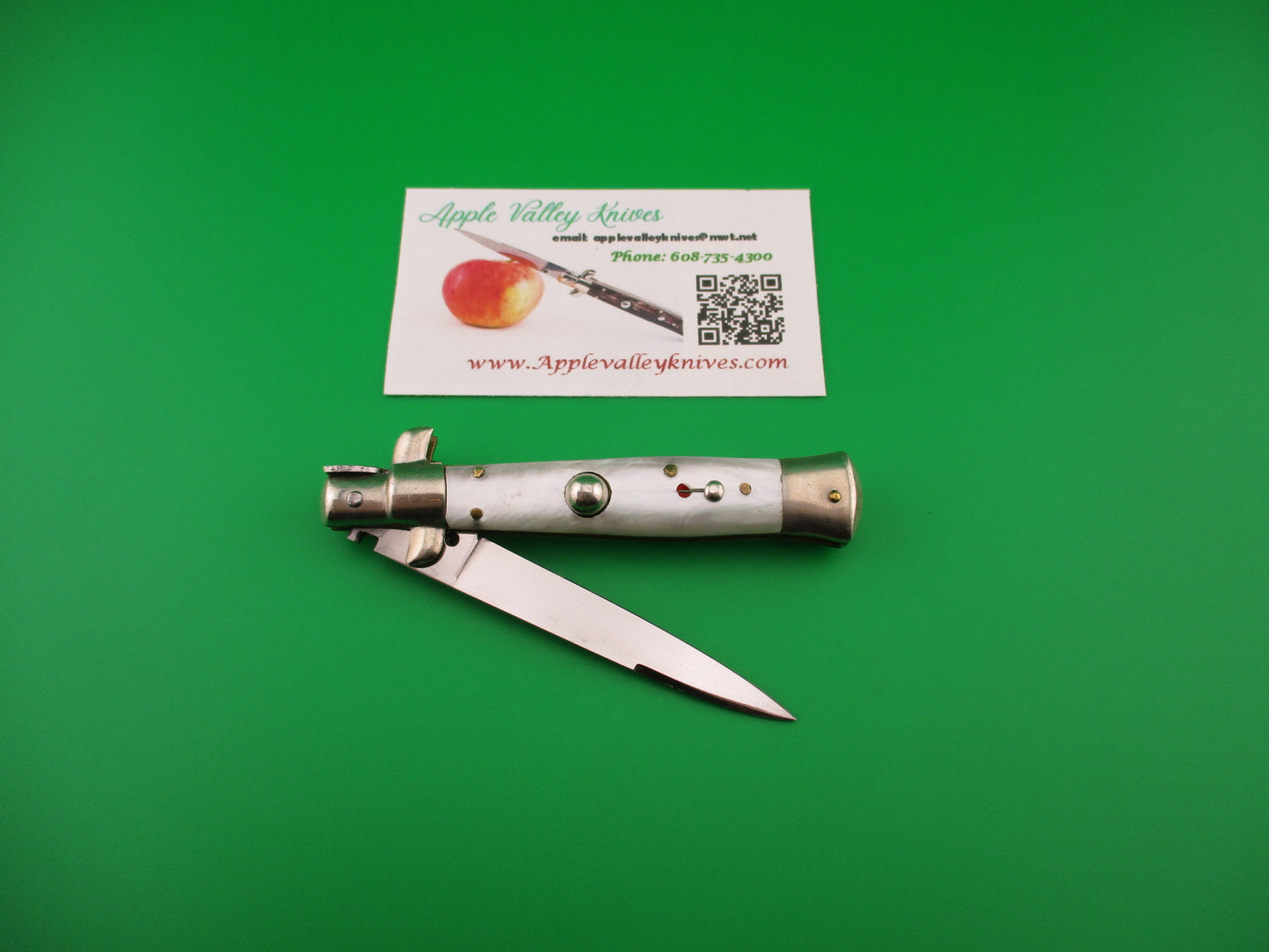 C JUL HERBERTZ IMPORT 18cm Italian Transitional Pearlex Stiletto switchblade NOS Red Dot
