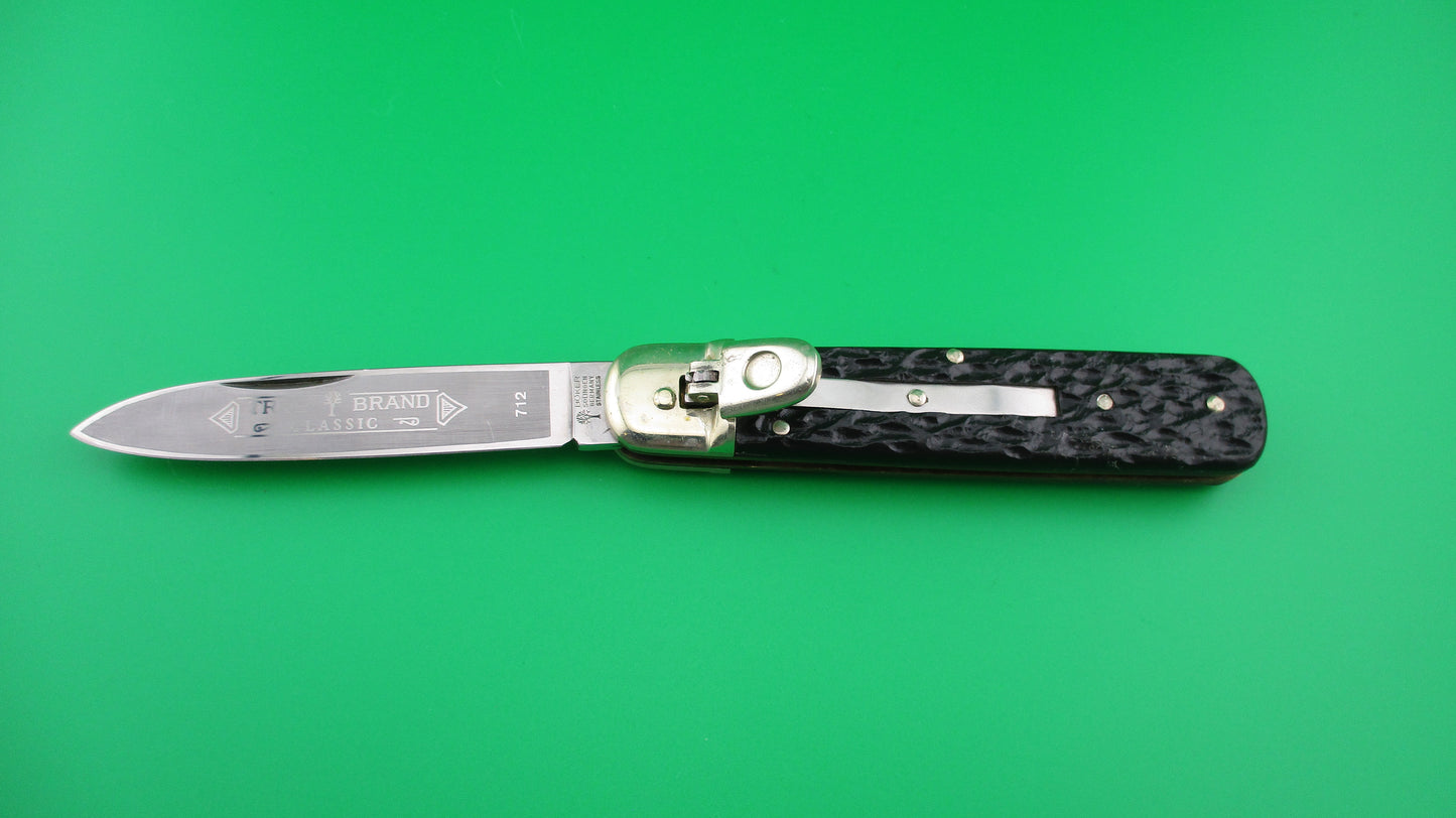 BOKER TREE BRAND CLASSIC 712 11cm German Lever automatic knife Black stag