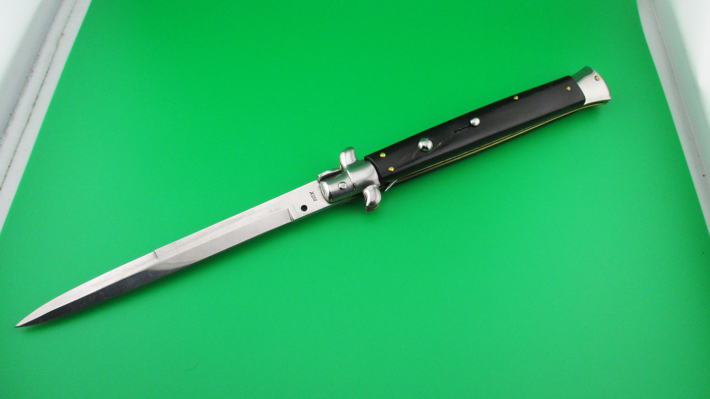 INOX 33cm Italian Stiletto vintage 1980s Dark Horn automatic knife