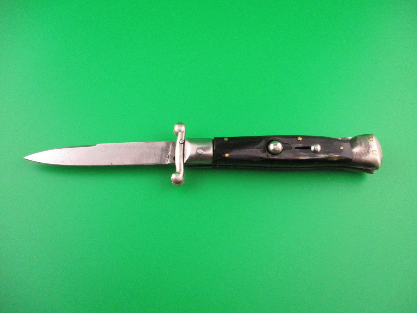 Inox PATENT 18cm Italian Swing Guard Dark Horn vintage switchblade knife