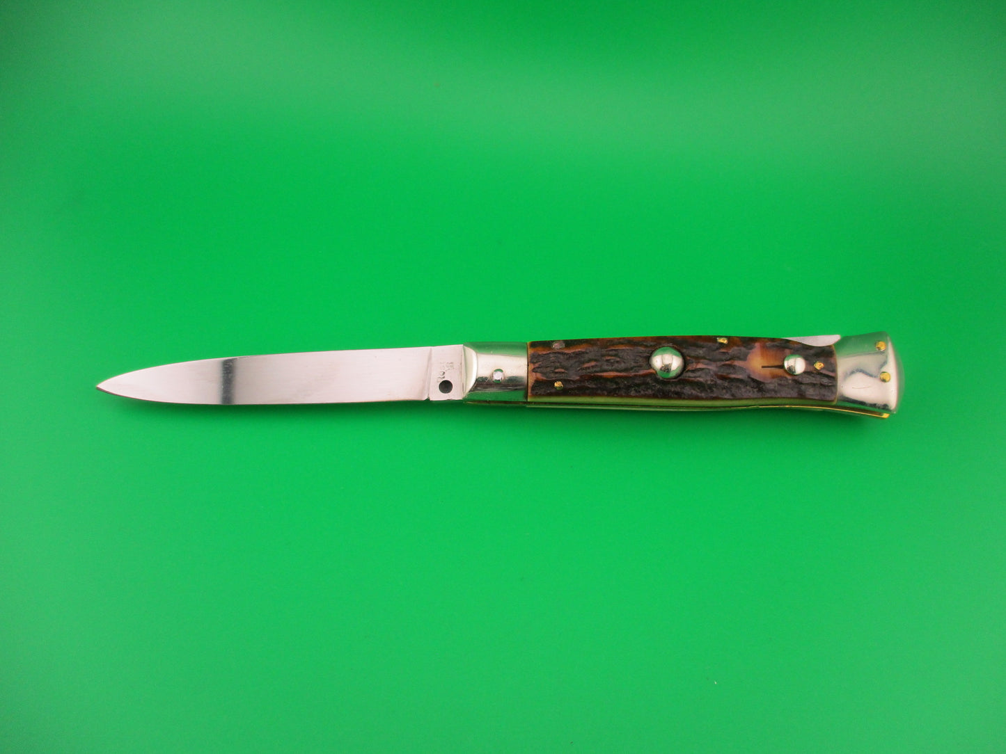 Rostfre 8 PATENT 18cm Italian Stag Lockback Rare Automatic knife NOS Belgium