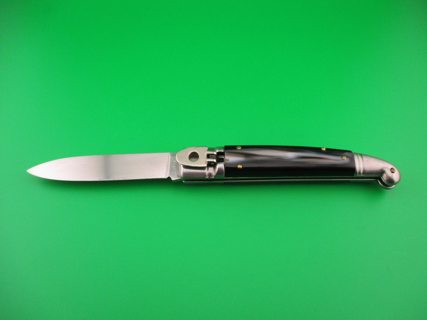 INOX 20cm Italian Birds head Lever Horn Vintage automatic knife