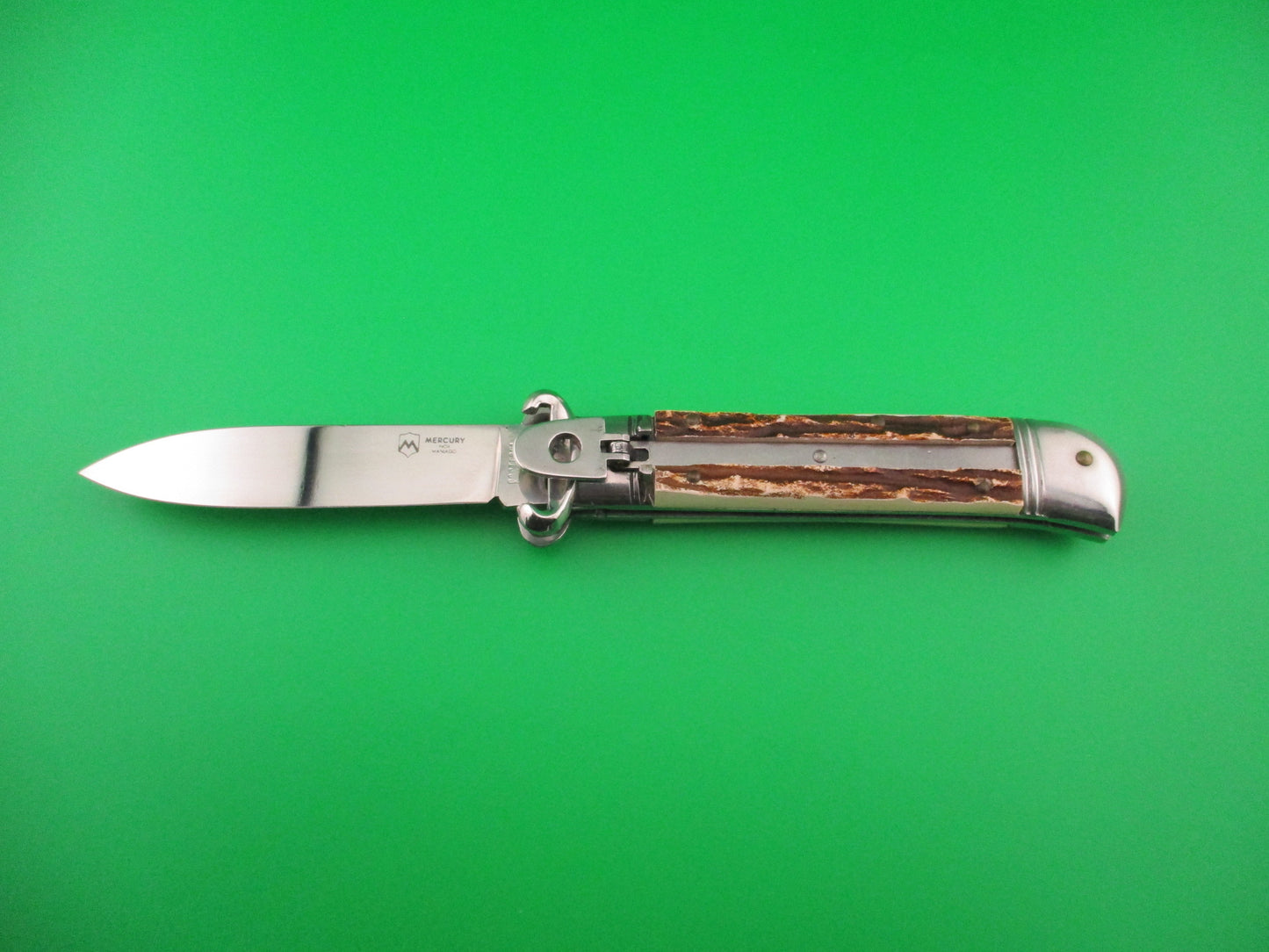 ROSTFREI MERCURY INOX MANIGO 20cm Italian Shell Puller Stag Lever Johnny Cade style switchblade