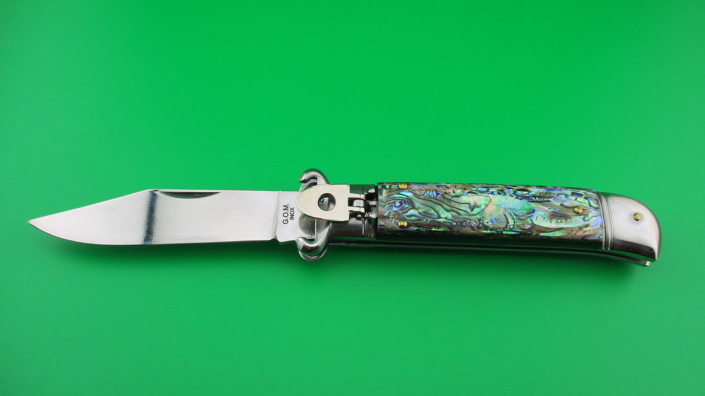 z G.O.M. INOX D.M. 20cm Italian Abalone Lever Shell puller automatic knife