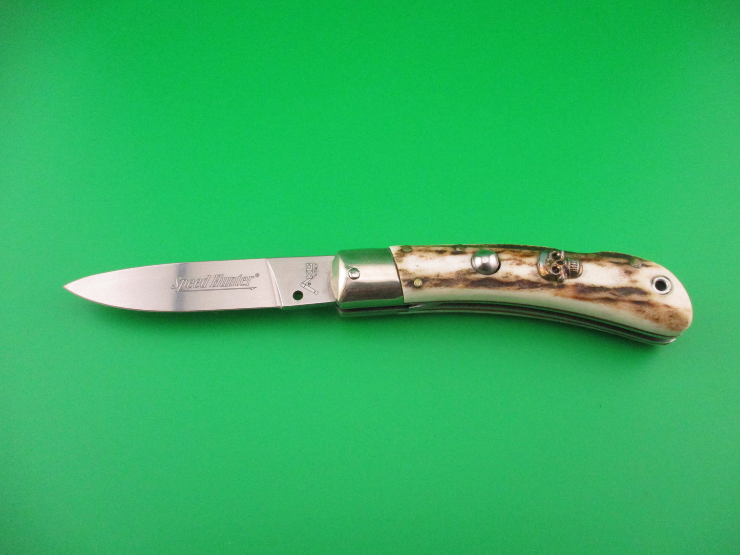 AKC ITALY Speed Hunter 18cm Italian Stag Skull automatic knife
