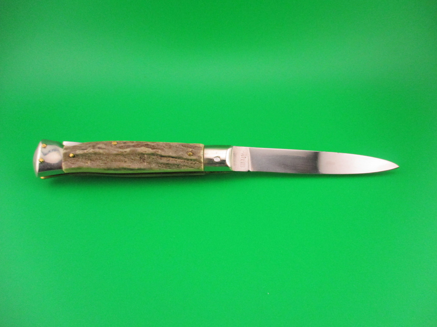 Rostfre 8 PATENT 18cm Italian Stag Lockback Rare Automatic knife NOS Belgium