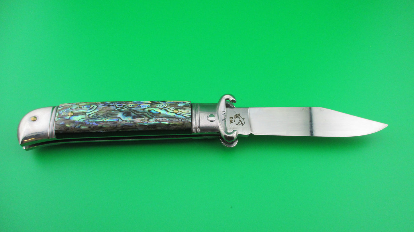 z G.O.M. INOX D.M. 20cm Italian Abalone Lever Shell puller automatic knife