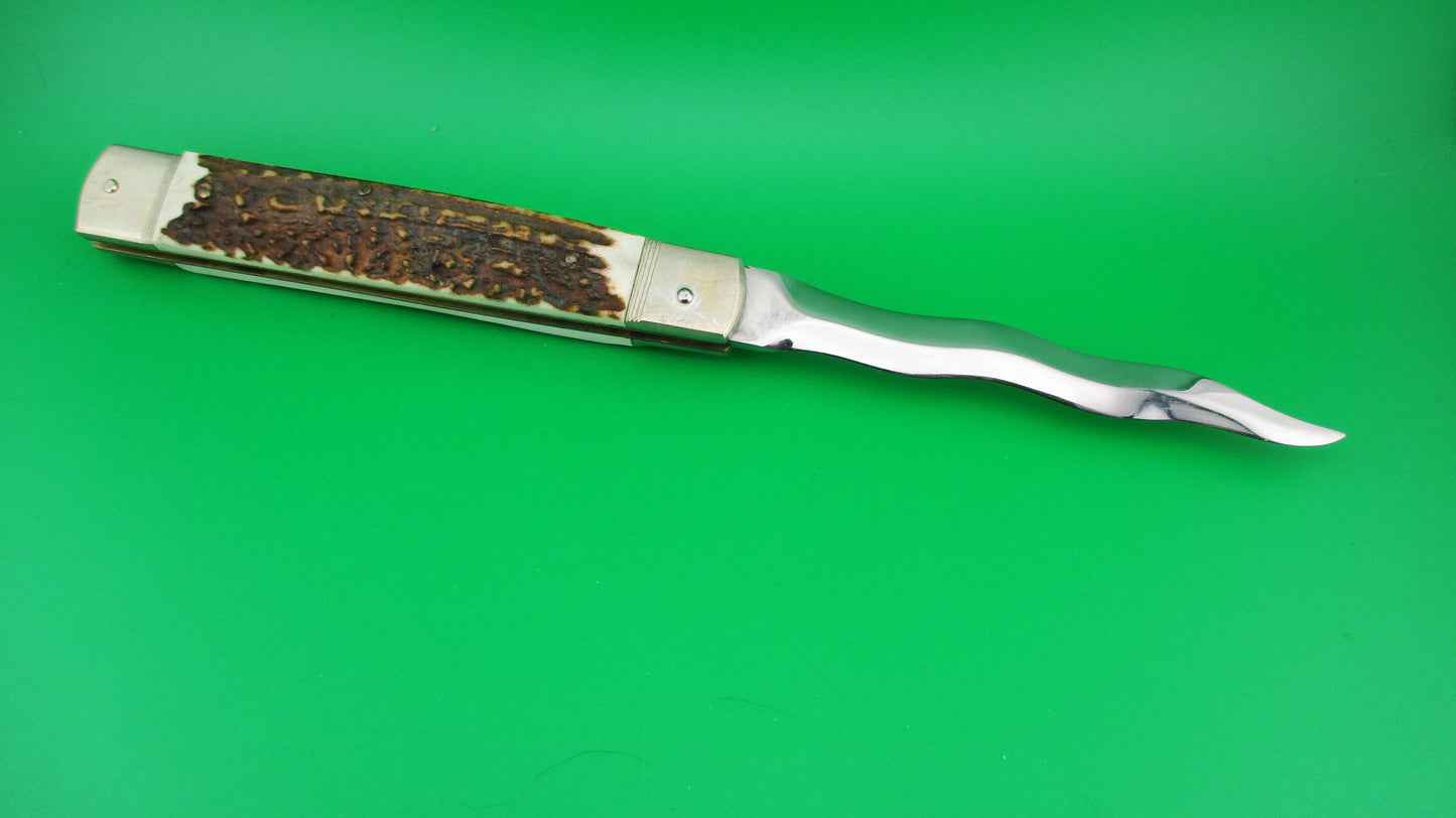 Hubertus 26cm German Slimline Stag KRIS blade Lever automatic knife