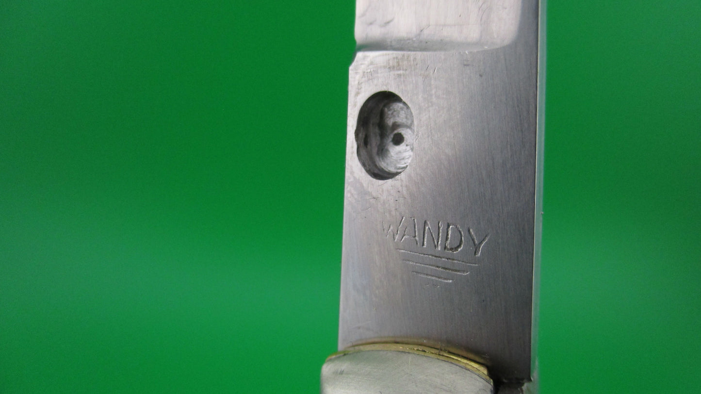 WANDY INOX 20cm Italian transitional Stiletto Jigged bone swivel bolster switchblade