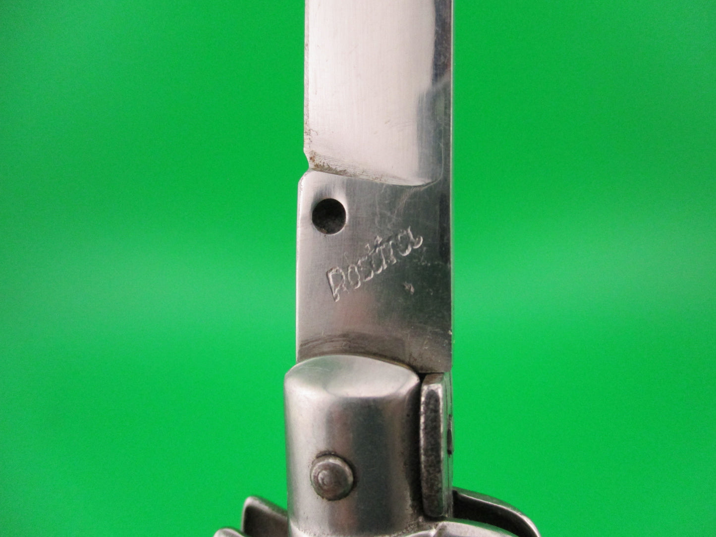 Rostfrei (slant) 21cm Italian Swivel bolster Red Pearlex vintage automatic knife