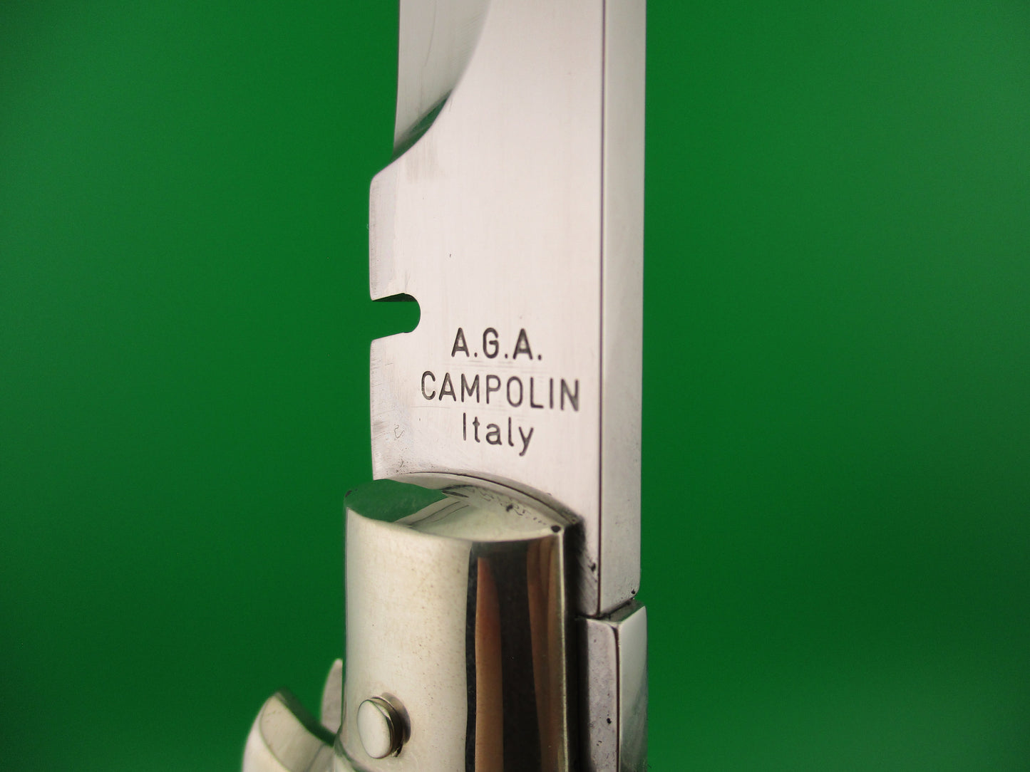 AGA CAMPOLIN ITALY 29cm Italian BLACK WIDOW Stag Fulcrum Wasp Square button knife