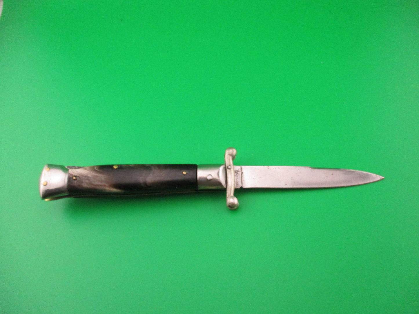 Inox PATENT 18cm Italian Swing Guard Dark Horn vintage switchblade knife