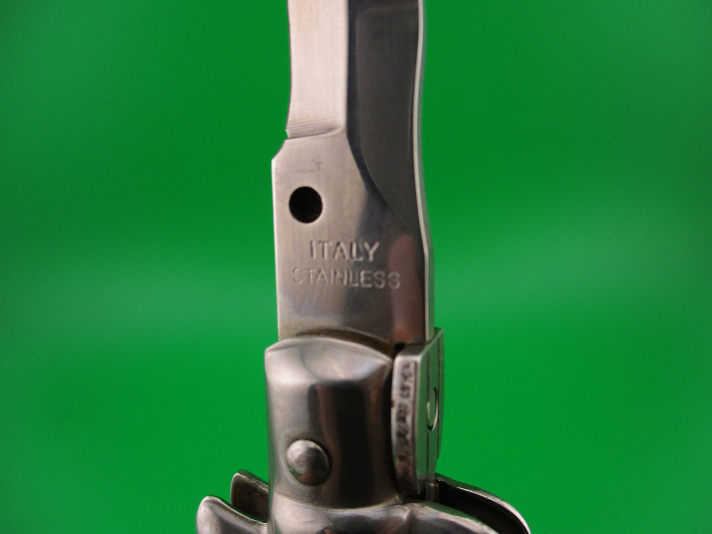 ITALY STAINLESS 23cm Italian Swivel bolster Faux Stag KRIS automatic knife