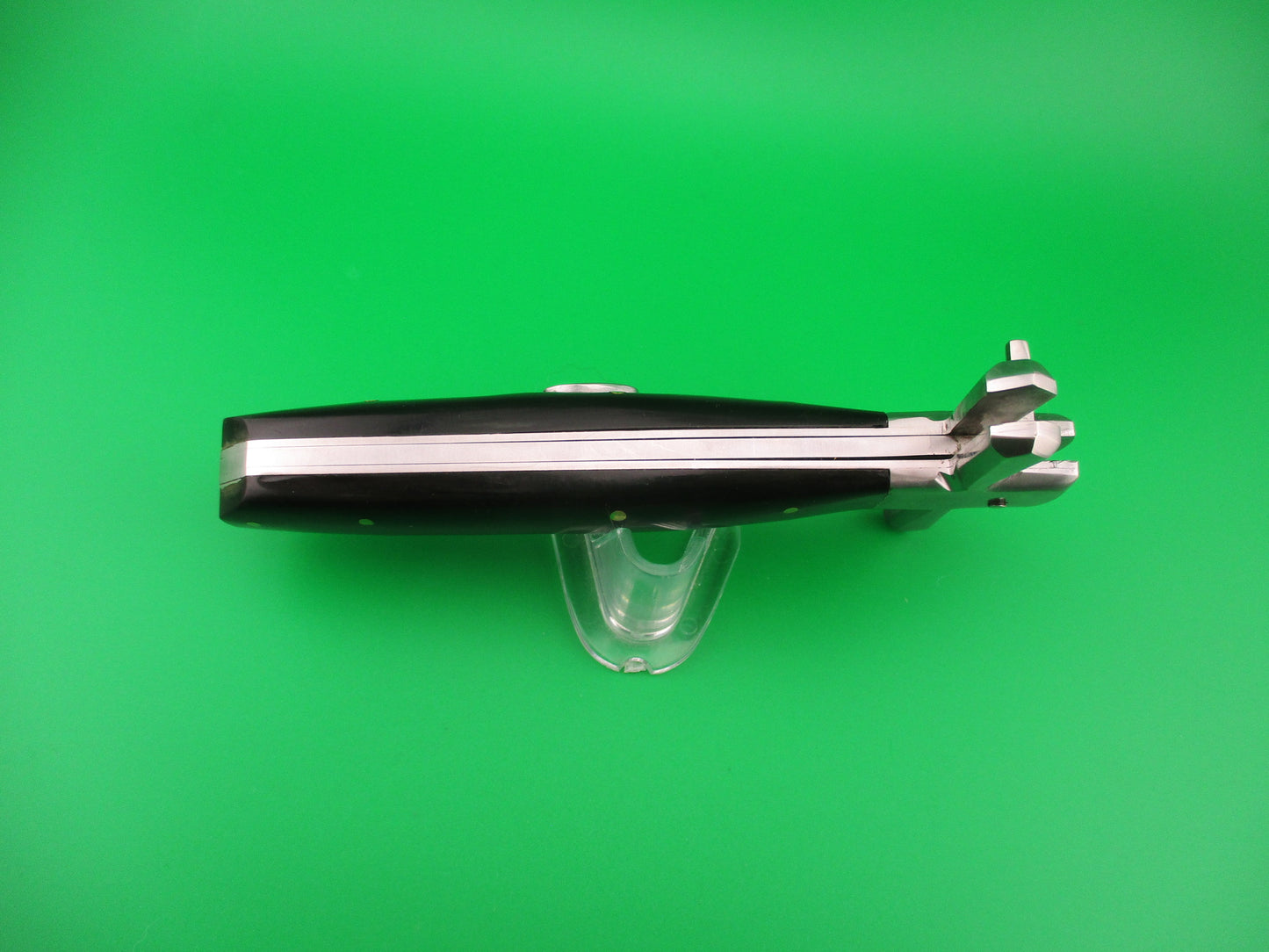 Custom Cross Guard 26cm Hand made Damascus Dagger Horn Oval button automatic knife