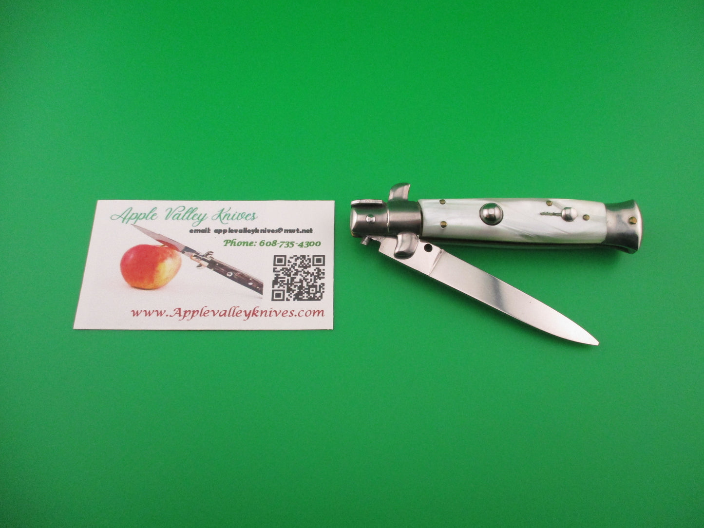 VIRGINIA INOX 18cm Italian Swivel bolster Pearlex vintage automatic knife