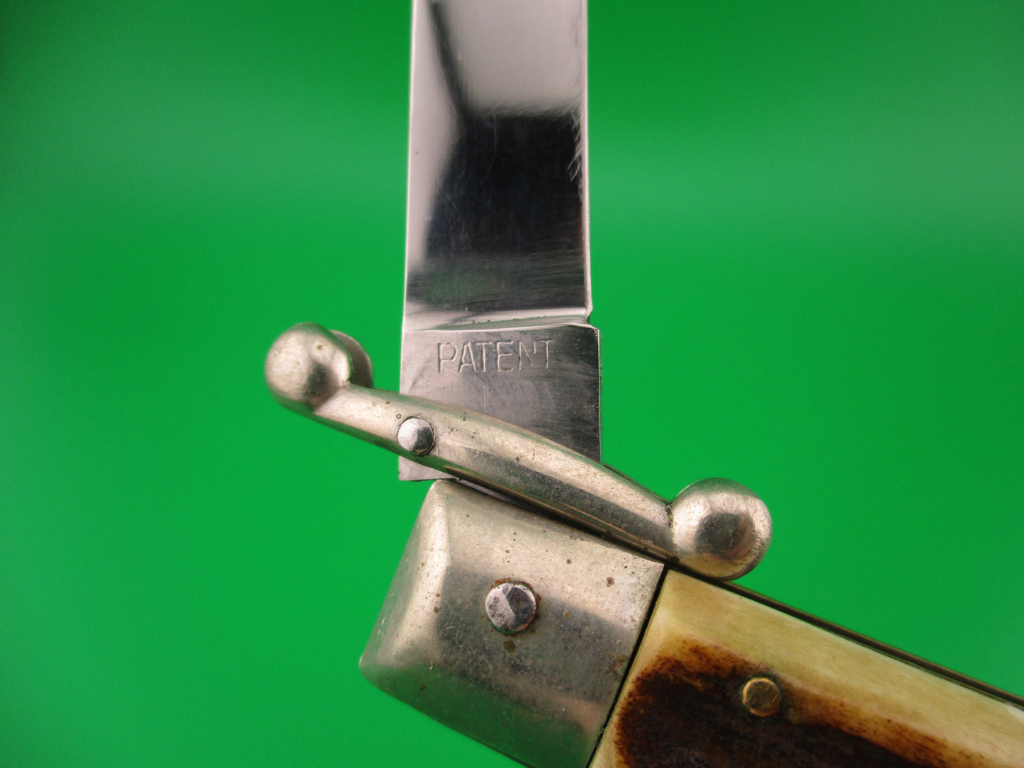 MADE IN ITALY INOX 18cm Italian Swing Guard Stag vintage switchblade knife