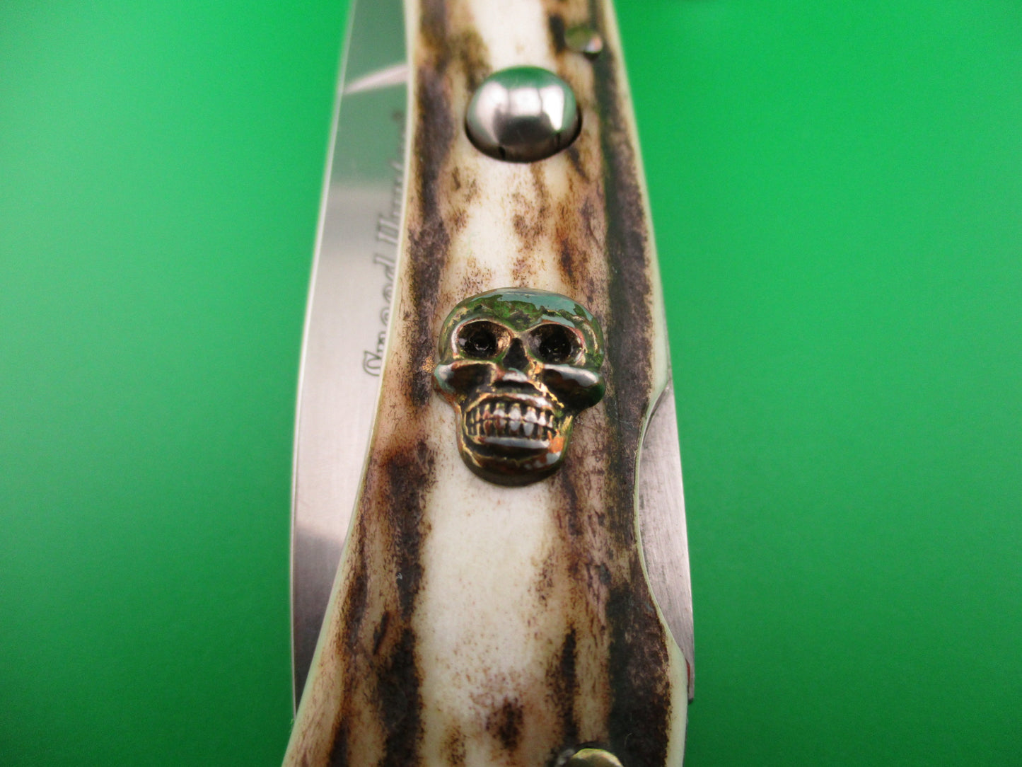 AKC ITALY Speed Hunter 18cm Italian Stag Skull automatic knife
