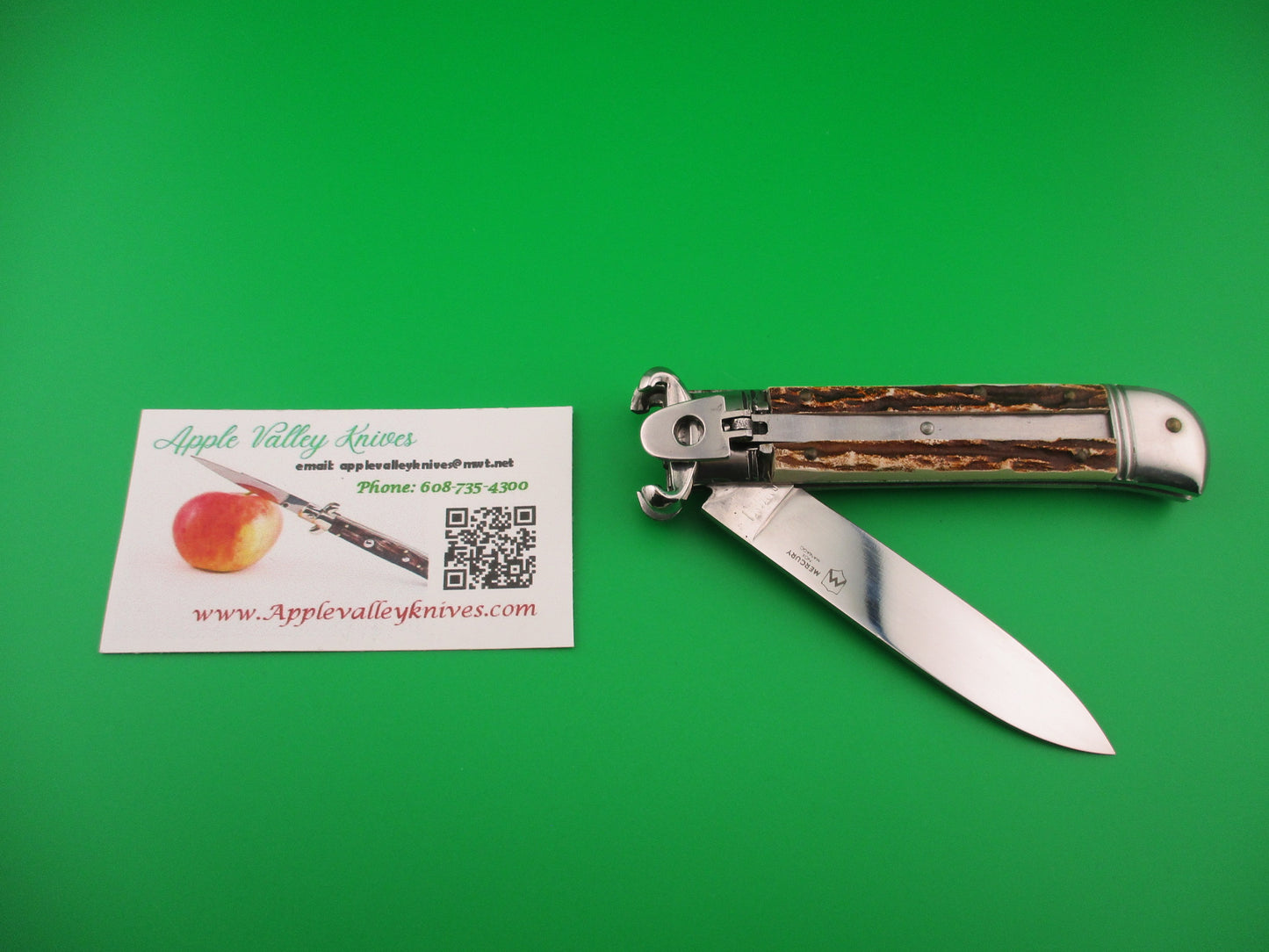 ROSTFREI MERCURY INOX MANIGO 20cm Italian Shell Puller Stag Lever Johnny Cade style switchblade