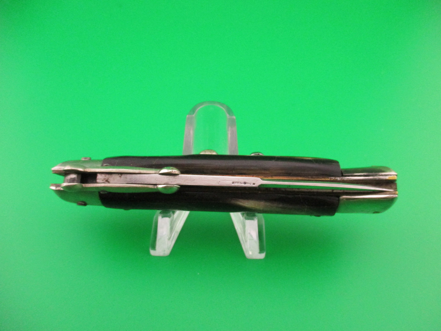 Inox PATENT 18cm Italian Swing Guard Dark Horn vintage switchblade knife