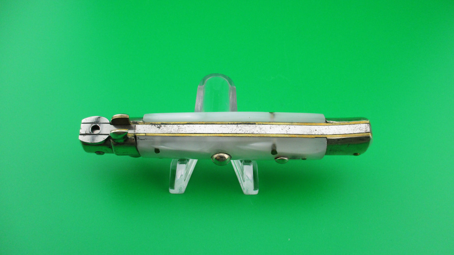 C JUL HERBERTZ IMPORT 21cm Italian Transitional Pearlex Stiletto switchblade NOS Red Dot