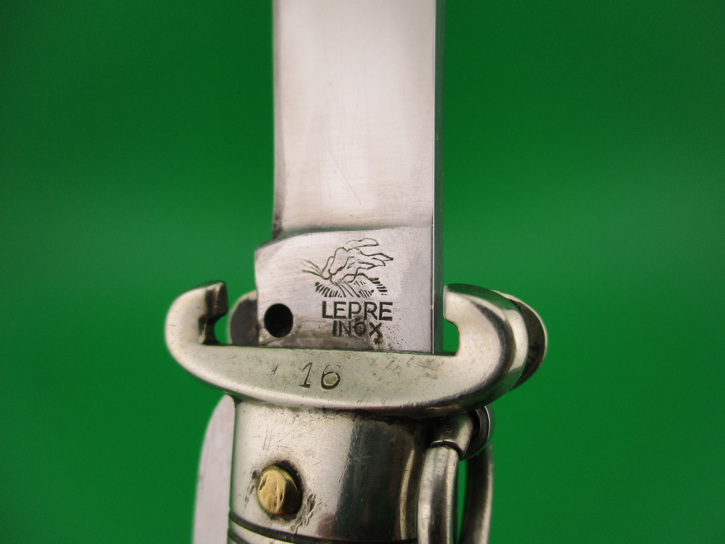 LEPRE INOX 19cm Italian Ring pull 2 Blade Shell Puller Stag automatic knife Rabbit stamp