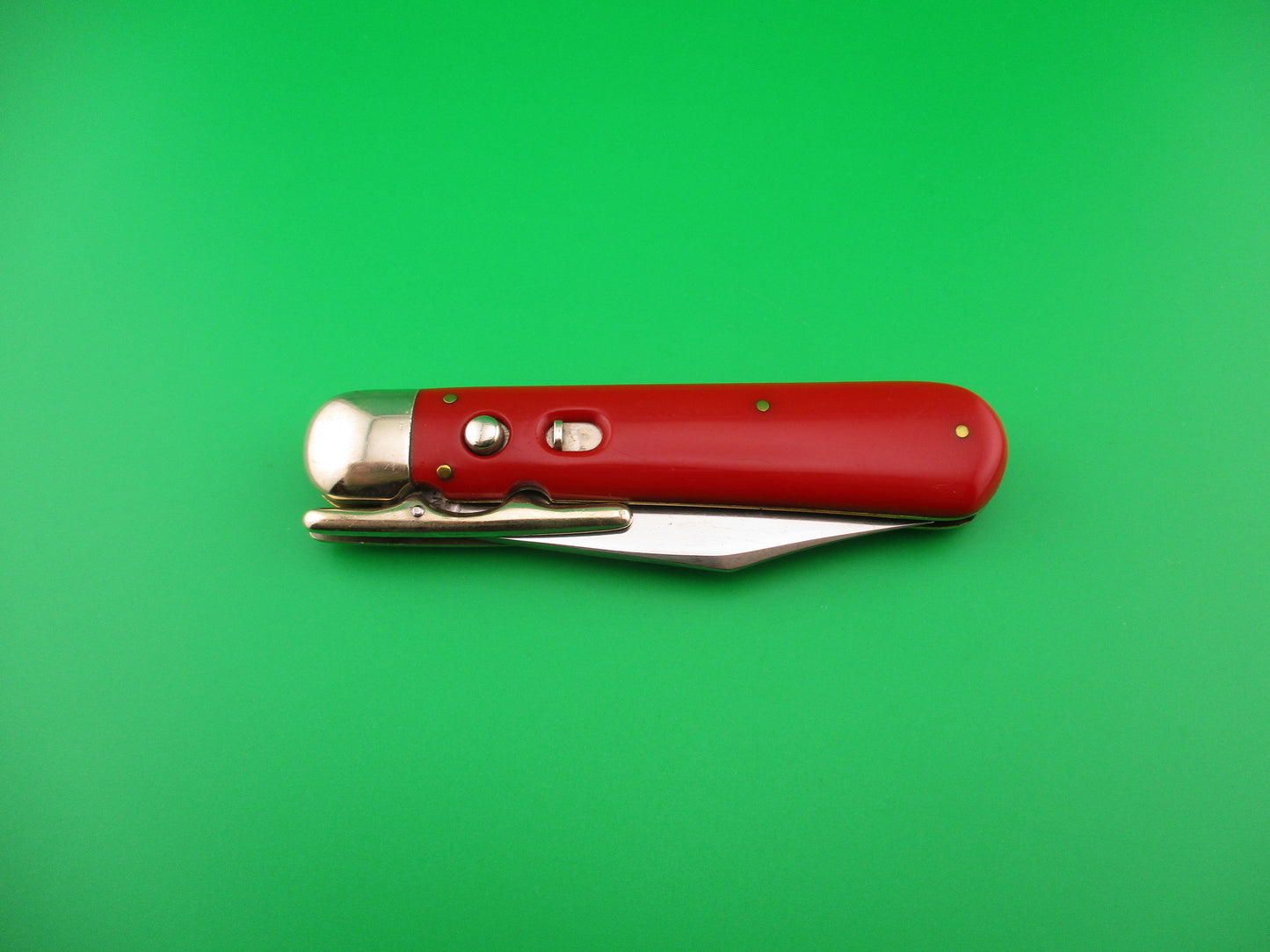 Schrade Walden Craftsman 9540 Red folding guard vintage 1950s automatic knife