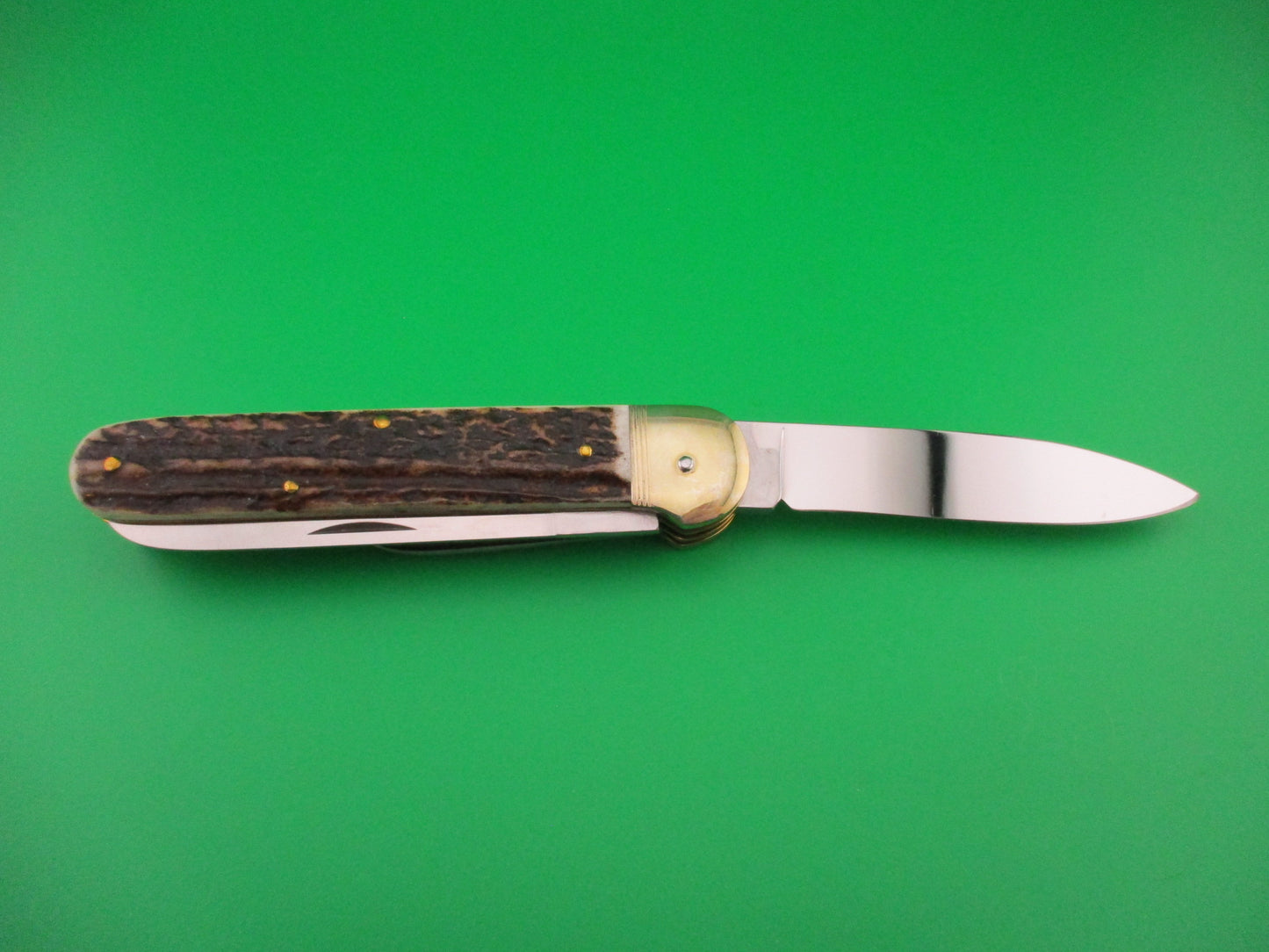 Hubertus 11cm German 3 blade Stag pen blade release automatic knife