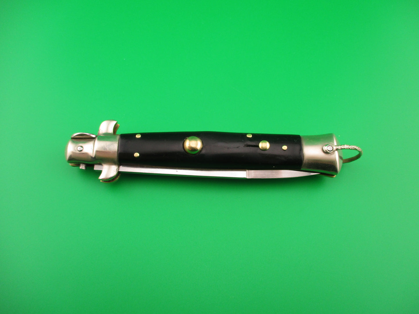 STAINLESS STEEL 23cm Japanese Picklock 1960s Vintage Black automatic knife