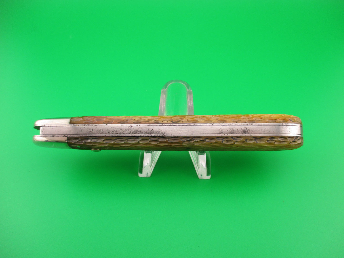 SCHRADE CUT CO 1613 3/4 Hunting Knife Saber Grind light bone vintage switchblade