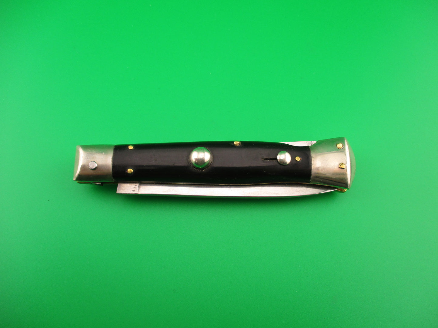 Rostfre 8 18cm Italian Horn Lockback Rare Guardless Swinger style automatic knife