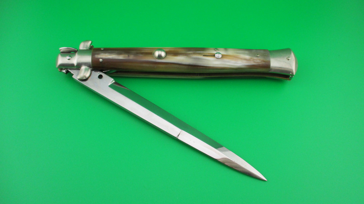 z AGA CAMPOLIN 33cm Picklock Stiletto Brazilian Honey horn automatic knife