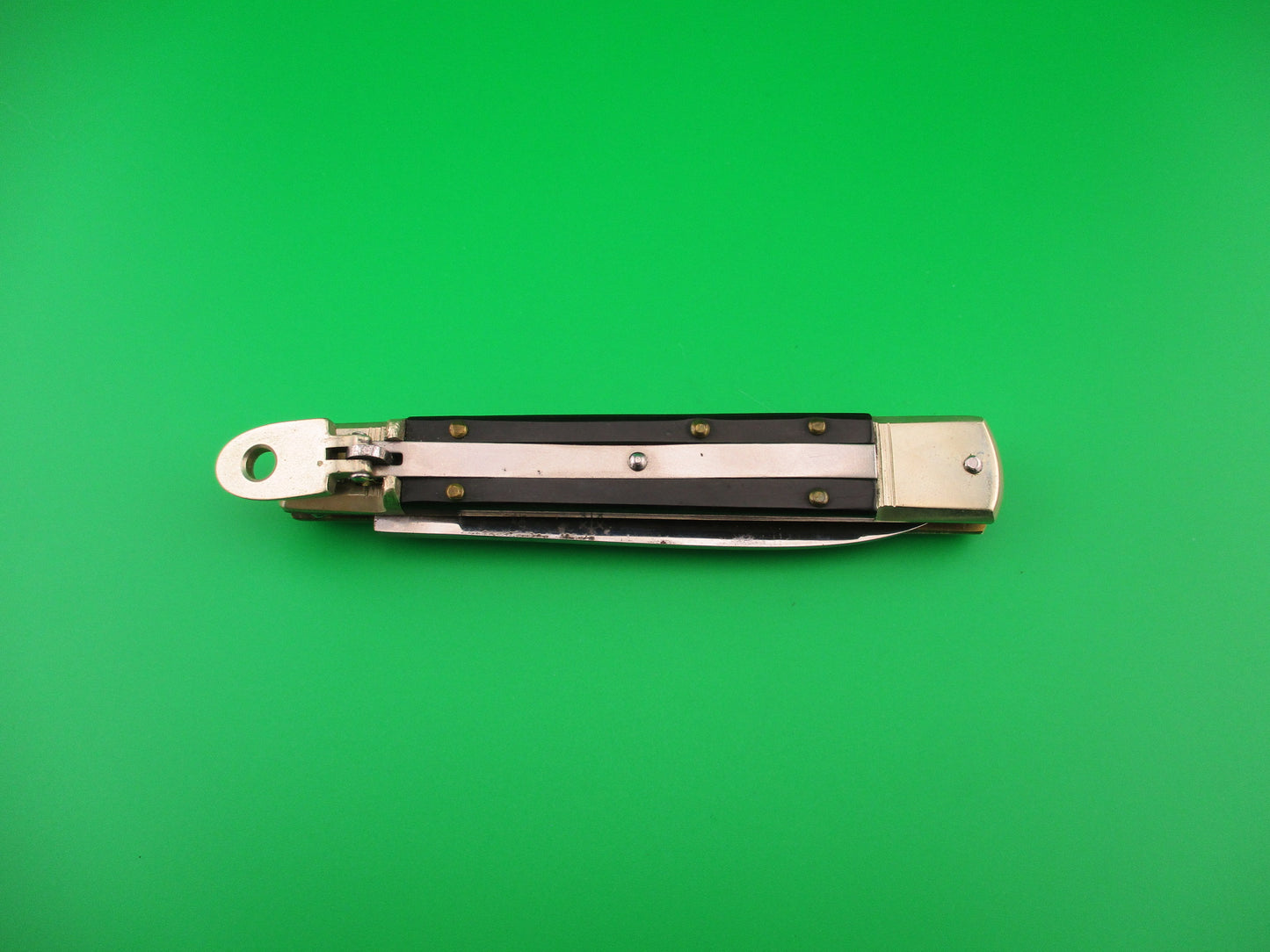 HUBERTUS SOLINGEN ROSTFREI 11cm West Germany Slimline Lever Ebony automatic knife