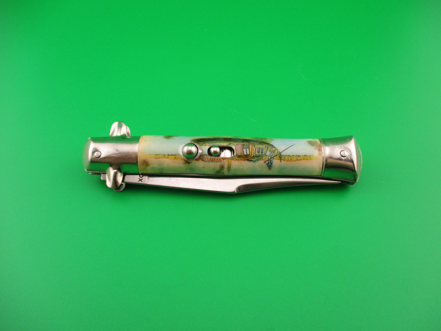 INOX 18cm Italian Tourist Venice Gondola switchblade knife