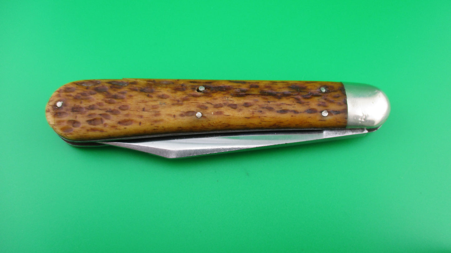 z Press Button Knife Co INVINCIBLE Hunter bone antique switchblade knife